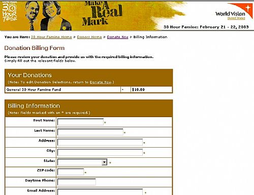 Donation Step Two