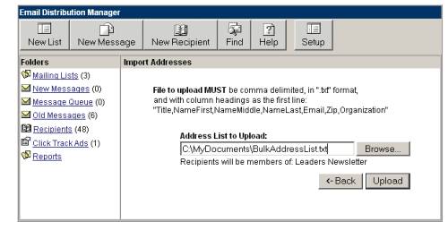 Importing Addresses