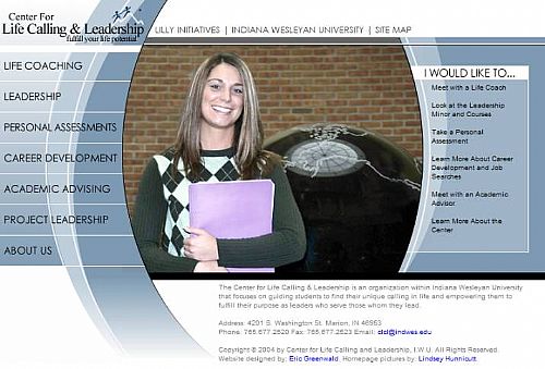 On this homepage you can navigate through the site