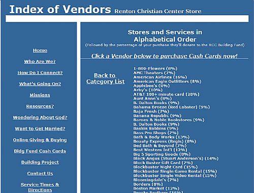 Index of Vendors